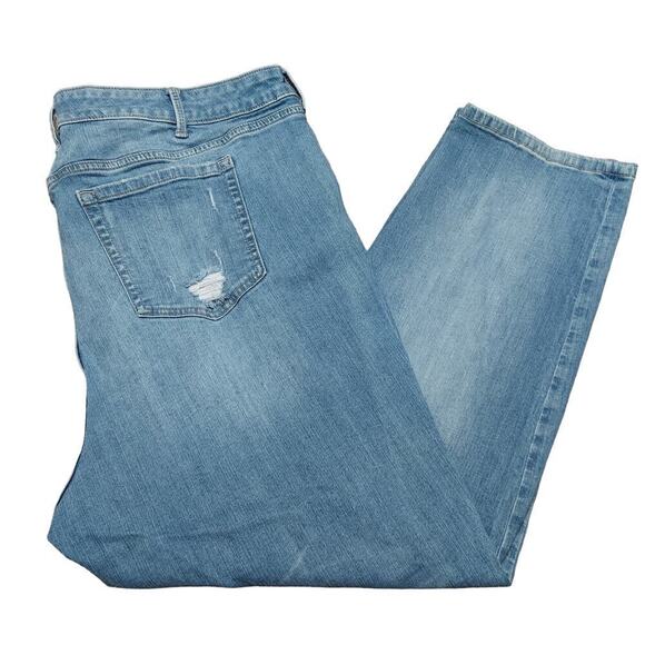 Torrid Women's Plus Size Boyfriend Straight Leg Vintage Stretch Distressed Jeans - Picture 4 of 9